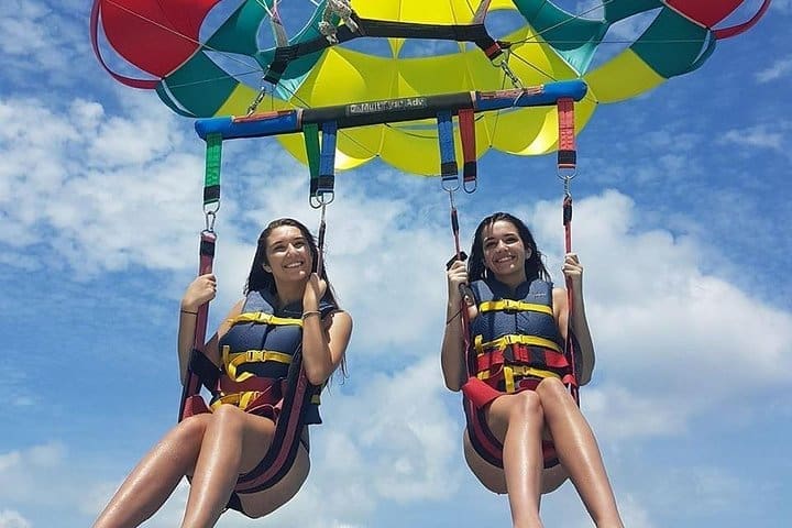Captain Marvin's parasailing boat on the water, Turks and Caicos